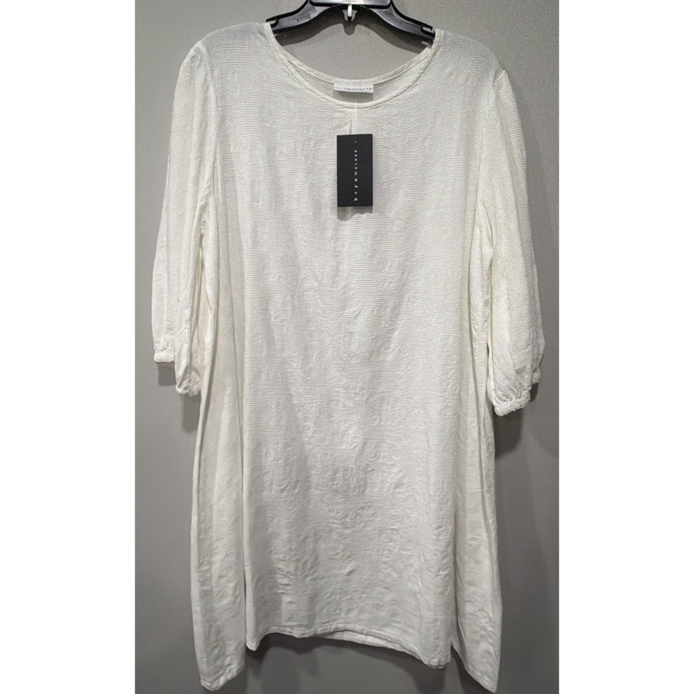 Bryn Walker NWT XL White 100% Cotton Lucian Floral Jacquard Mini Dress